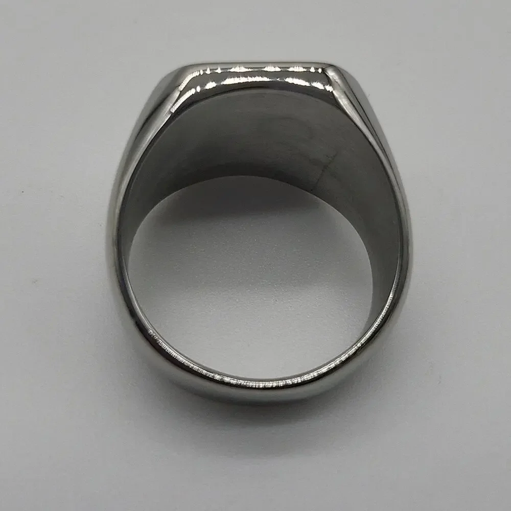 Stainless Steel Handmade Men's Ring Letter D Engraved Size 9 NWT